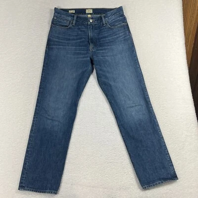 Jeans J Crew Denim Azul Lavado Mediano Clásico Pierna Recta Diseñador 30x30 (32x29) Foto 1 de 4