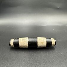Antique Old Tibetan  4 Lines Agate stone Dzi Bead Amulet 58.25mm Rare finds.