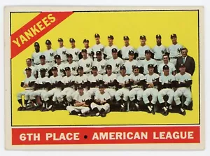 Tarjeta del equipo 1966 Topps New York Yankees #92 en muy buen estado+ - Imagen 1 de 1