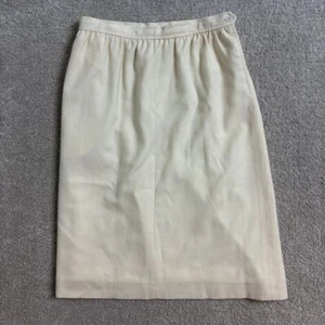 Evan Picone Cream Wool Pencil Skirt Classic Business Professional Wear Size 14 - Picture 1 of 10