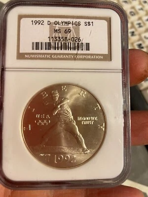 1992 D OLYMPICS SILVER DOLLAR COMMEMOTATIVE - Image 1 of 4