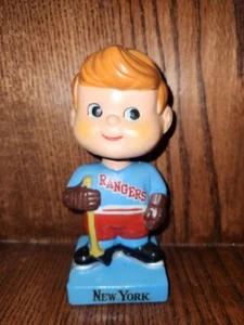 New York Rangers Black Decal Hockey Nodder Bobbing Head Bobble Head Original - Picture 1 of 8