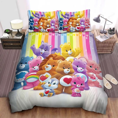 Care Bears Rainbow Quilt Duvet Cover Single Size Bedding Decor/Customizable - Image 1 of 4