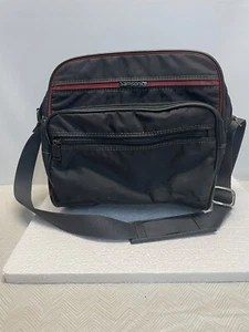 Samsonite Oyster Black + Red Trim Medium Shoulder Strap Bag Luggage Vintage 1987 - Picture 1 of 6