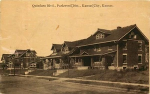 RESIDENTIAL STREET SCENE, KANSAS CITY, KANSAS, VINTAGE POSTCARD - Imagen 1 de 2