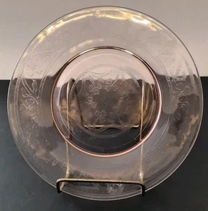 Vintage Pink Depression Glass Luncheon Dinner Plate 'Cloverleaf' About 8" - Picture 1 of 6