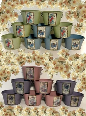 Винтажный викторианский пакет с семенами металлический горшок лот из 17 горшков украшение для душа ребенка невесты - Изображение 1 из 3