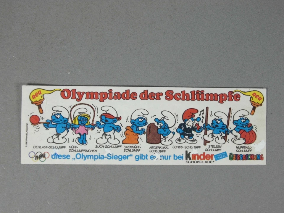 HPF-BPZ: Beipackzettel "Olympiade der Schlümpfe" 1983, 5 Kreuze, 100% original - Bild 1 von 4