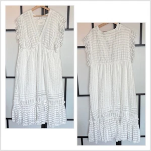 Anthropologie V-Neck Ruffled Tiered Babydoll Dress Women XL Boho Resort*READ PLS - Picture 1 of 24