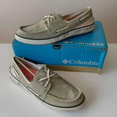 Columbia Vulc N Vent Zapatos Mujer Barco Lona Gris/Verde Zapatillas Sin Cordones 9.5 M Foto 1 de 4