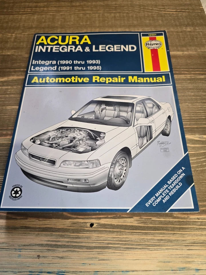 Haynes Acura Integra & Legend manual de reparo automotivo 1990-1993 e 1991-1995 (12 - Imagem 1 de 3