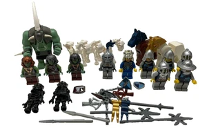 LEGO Minifigure Castle Fantasy Era Lot Knights Orcs Troll Skeleton Horses Set - Picture 1 of 10