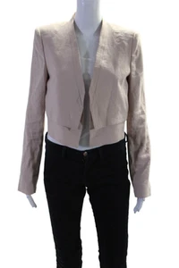 Chaqueta corta BCBG Max Azria para mujer frente abierto Corey rosa desnudo talla pequeña - Imagen 1 de 6
