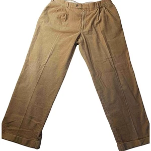 Jos A Bank Corduroy Pleated Cuffed Chino Pants 37x29 Classic Fit Office Trousers - Picture 1 of 8