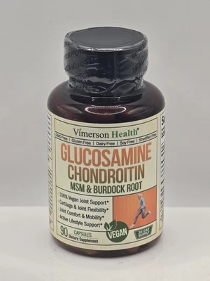 Vimerson Health Vegano Glucosamina Condroitina MSM con Raíz de Bardana 90 Cápsulas Foto 1 de 4