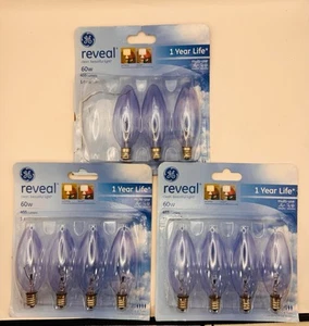 GE Reveal Light Bulb Soft White 60 W 455 Lumen B Candelabra Base 11 Bulbs - Picture 1 of 6