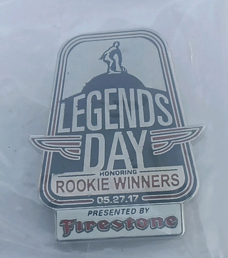 Indy Motor Speedway Firestone lapel Hatpin, ( Legends Day ) Rookie winners  - Image 1 of 3