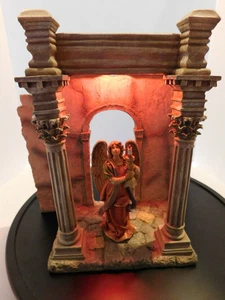 Fontanini Nativity Pillared Entrance, Lighted with Leah the Angel Figure - Picture 1 of 17
