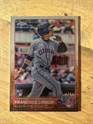 2015 Topps Chrome METAL #202 Francisco Lindor Rookie RC /99 Indians Mets - Image 1 of 3