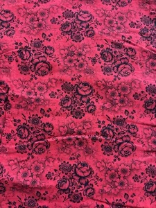 Bauernbettwäsche Stoff 130x150cm Rot Schwarz Nostalgie Antik Blumen Muster - Bild 1 von 2