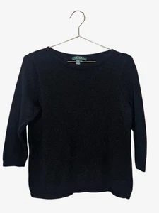 Lauren Ralph Lauren Pullover Damen Gr. L schwarz klassisch 100% Baumwolle 3/4 Arm - Bild 1 von 9