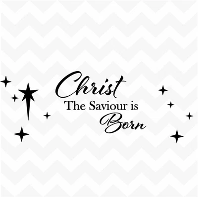 Christ the Saviour saying plus stars vinyl sticker set Christmas decal removable - image 1 of 4
