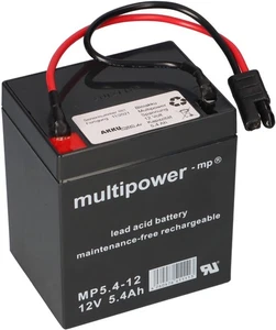 Multipower Akku Blei Gel AGM Technik 12V 5,4Ah mit Stecker für Rasenmäher z.B.  - Bild 1 von 9