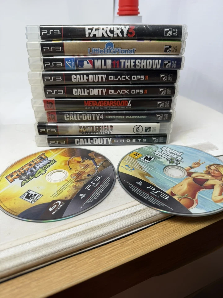 PlayStation 3 Game Lot (11) – COD, GTA V, Far Cry 3, Metal Gear Solid 4, LBP  - Image 1 of 4