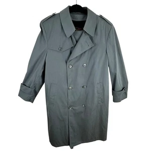 Vintage Trenchcoat Botanik 500 grau zweireihig Knopfleiste Kunstfell Gr. 42 - Bild 1 von 11