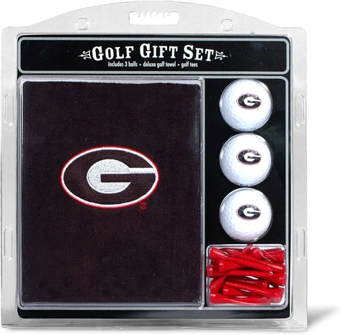 Georgia Bulldogs NCAA Regulation Size Golf Balls Tees Embroidered Towel Set Cover