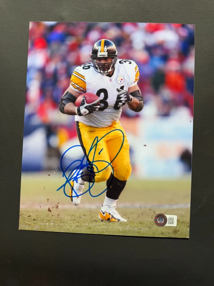 Jerome Bettis raro! foto autografada assinada Steelers HOF 8x10 Beckett BAS certificado de autenticidade - Imagem 1 de 1