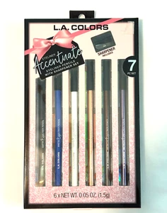 L.A. Colors Eyeliner Gift Set Accentuate 7-Piece Kit (6 Eyeliners & 1 Sharpener) - Picture 1 of 4