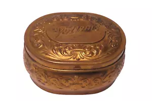 Pozzoni's Vintage Powder Puff Trinket Ornate Lidded Trinket Vanity Dresser Box - Picture 1 of 7