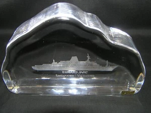 CUNARD NAC SAGAFJORD VISTAFJORD KOSTA BODA KREUZFAHRTSCHIFF GEÄTZTES GLAS SOUVENIR - Bild 1 von 3