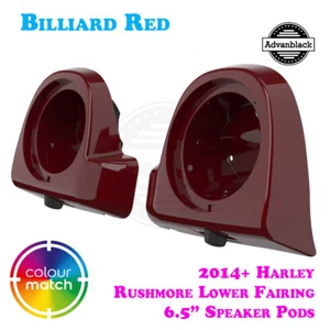 Billiard Red 6.5" Speaker Pods Lower Fairing For 14+ Harley Street Road Electra - Picture 1 of 7