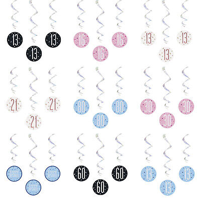 Birthday Hanging Swirls Decorations Ceiling String Foil Party Decoration • 1.06£