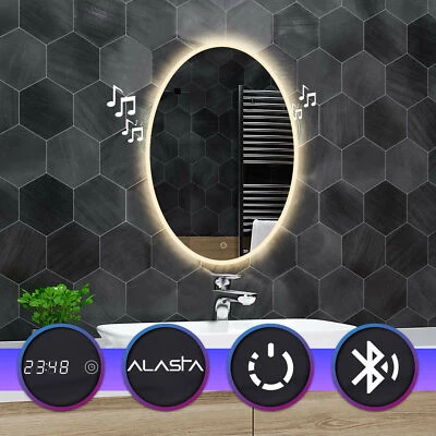 Havana SPECCHIO LED ELLIPSE - Tattile, Orologio LED, Altoparlante, Colore LED - Immagine 1 di 4