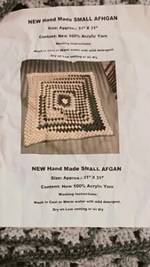New Hand Made Small Afghan 100% Acrylic Yarn 31 X 31" Gray Black White... - Picture 1 of 7