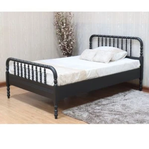 New Solid Mahogany Traditional Bobbin Bed Frame Black Painted Finish B142P - Picture 1 of 6