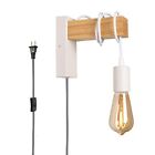 Modern Plug in Cord Wood Wall Lamp Rustic Lift Pipe - Rustic Pendant Light Ad...