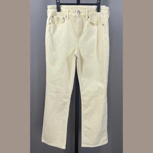 NEW American Eagle Outfitters Pants Womens 8 29 yellow corduroy crop flare - Picture 1 of 10