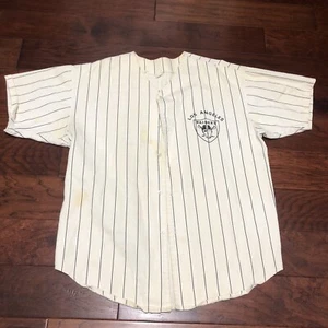 RARE- Vintage- Los Angeles Raiders- Pin Stripe Baseball Jersey- Canvas- XL (b6 - Picture 1 of 8