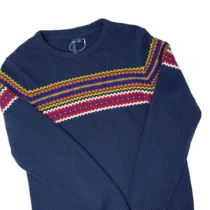 Janie and Jack NWOT Kids Navy Fair Isle Long Sleeve Cotton Blend Sweater Size 16 - Picture 1 of 8