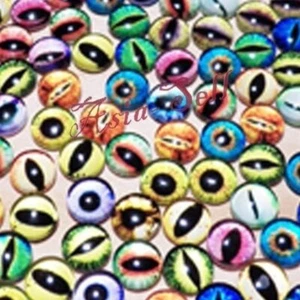50pcs Round 6mm Glass Eyes Dragon Lizard Frog Eyeballs - Picture 1 of 22