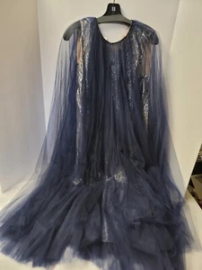 Abito midi Oscar De La Renta in tulle metallizzato mantello sovrapposto taglia S fr 22 - Foto 1 di 14