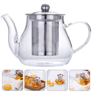 Glass Teapot Heat-resistant Handheld Kettle Teapots with Strainer - Picture 1 of 12