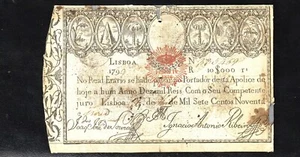 šµš¹ PORTUGAL PORTUGUESE EMPIRE * King PEDRO IV * 10$000 10000 REIS 1799 , RARE - Picture 1 of 2