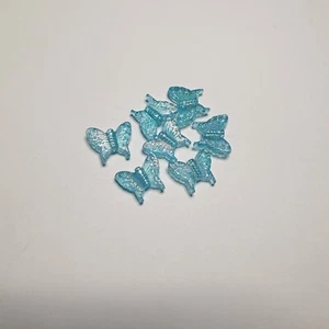 Teal Blue Butterfly Beads Pack Of 50 - Picture 1 of 2
