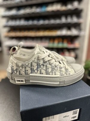 Dior Oblique Canvas Low Top Sneakers - Blue/ Grey Men’s Size EU38-5US Authentic - Image 1 of 4