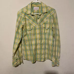 Panhandle Slim Stressed western wear With Pearl Snaps Size Medium - Picture 1 of 8